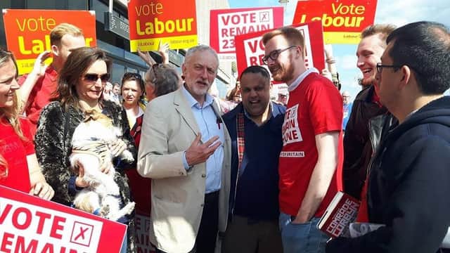 Jeremy Corbyn and Lloyd Russell-Moyle campaigning in Brighton ahead of the EU referendum