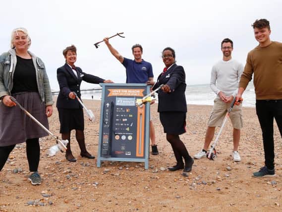 Brighton and Hove City Council's sea\front team is teaming up with local businesses for the #2minutebeachclean campaign