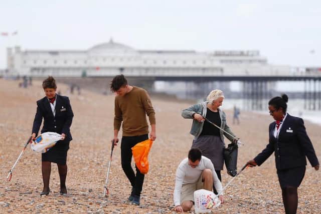 Cleaning up Brighton beach