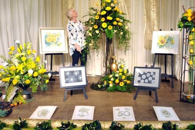 Pam Davidoff seen here with Golden Wedding flowers