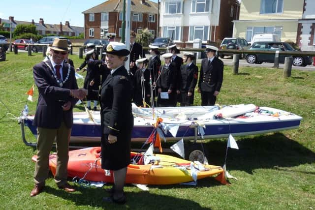 Nautical Training Corps with the chair of Adur District Council