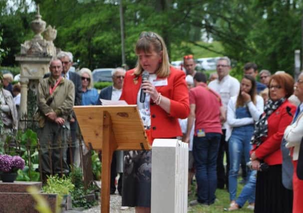 Jane Barkway-Harney reading the millennium prayer at the service. Photo by Daisy Nolan