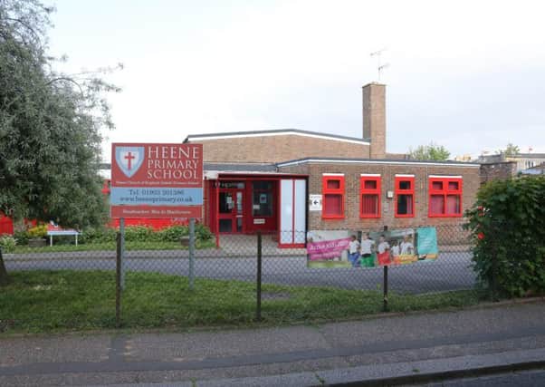 Heene C of E Primary School was one of two schools put in lockdown while police swept the area. Picture: Eddie Mitchell