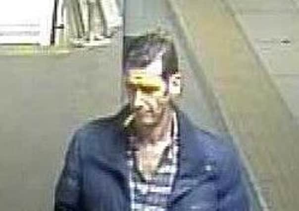 British Transport Police want to speak to this man in connection with the theft. Do you know him? Picture: BTP