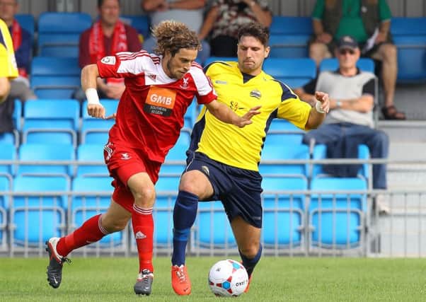 Sergio Torres in action for Crawley Town
