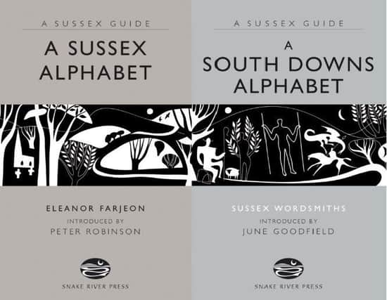The front covers of 'A Sussex Alphabet' and 'A South Downs Alphabet'