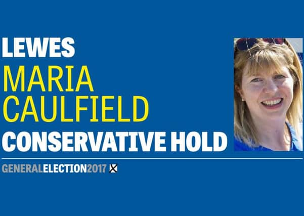 Maria Caulfield has been re-elected in Lewes