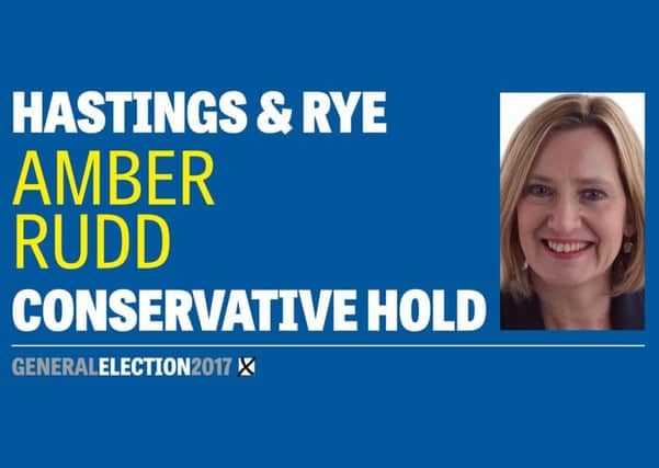 Hastings and Rye MP Amber Rudd re-elected