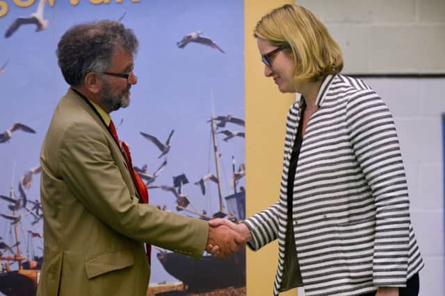 General election count at Horntye Park, Hastings.
Peter Chowney and Amber Rudd SUS-170906-061608001