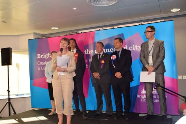 Caroline Lucas and fellow candidates for Brighton Pavilion