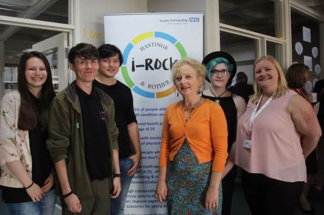 Cllr Sue Beaney with members of Hastings Youth Council at the i-Rock launch in July 2016. SUS-171206-104334001