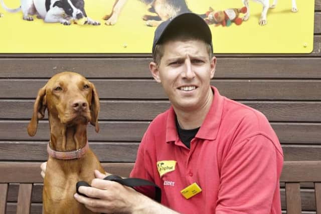 Volunteer Simon Roles and four-legged friend, Spice