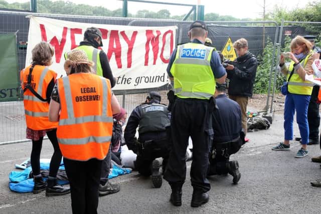 Sussex Police have been called to deal with the protestors. Picture: Eddie Mitchell