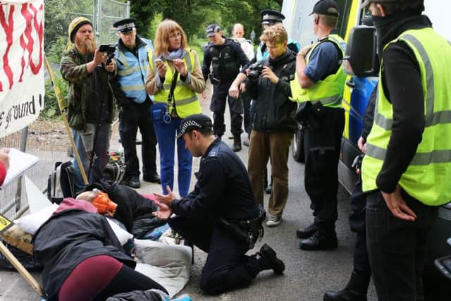 Sussex Police have been called to deal with the protestors. Picture: Eddie Mitchell