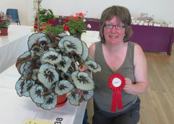 Helen Swyer with her best in show foliage plant. Picture: Barry Hillman