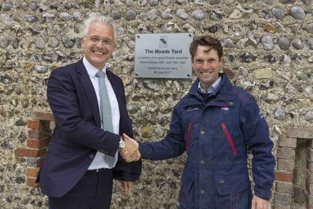 Headteacher Dominic Oliver with Harry Meade