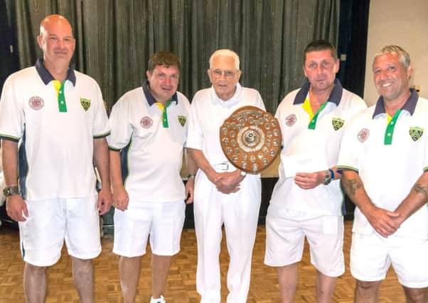 Andy Caps - Dave Walter, Antony Bull, Len Mates (presented the Shield and prizes), Dave Fewell, Mark Soper