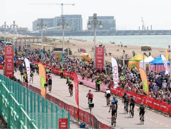 The finish line at Madeira Drive