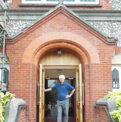 David on the steps outside Henfield Evangelical Free Church. Picture supplied David Sayers