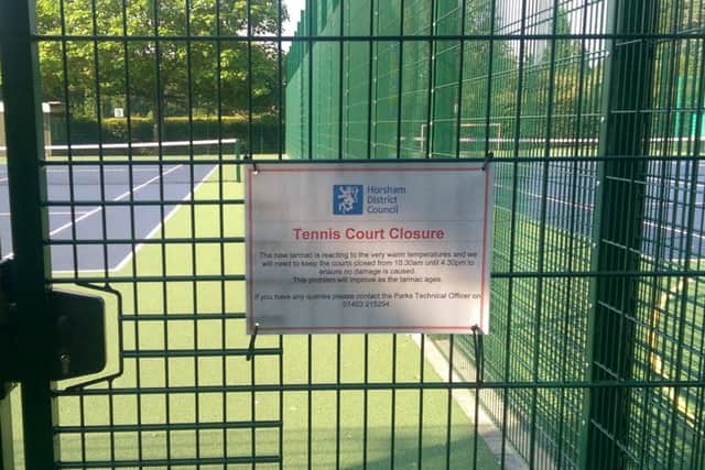 Sign at Horsham tennis courts.
