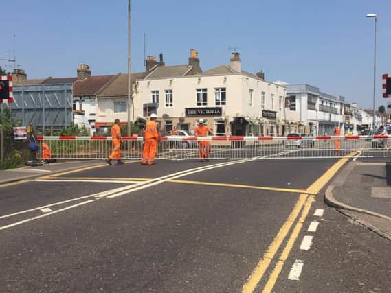 The Network Rail engineers at Portslade (Photograph: Rob Carron)