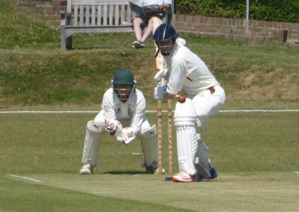 Hastings Priory II v Steyning cricket action - Bartholomew Poyser batting for Steyning SUS-170618-115534002