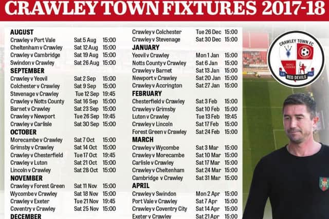 Crawley Town's fixtures at a glance