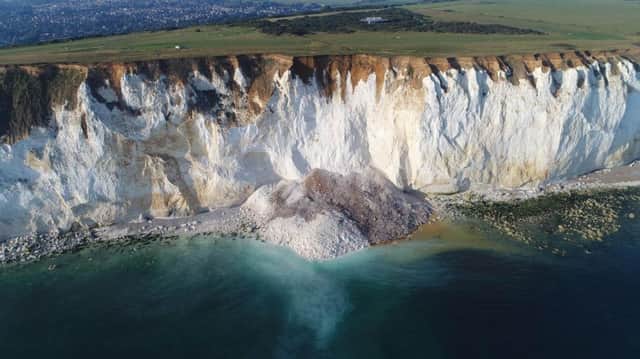 Cliff fall at Seaford Head, photo by Eddie Mitchell SUS-170622-093303001