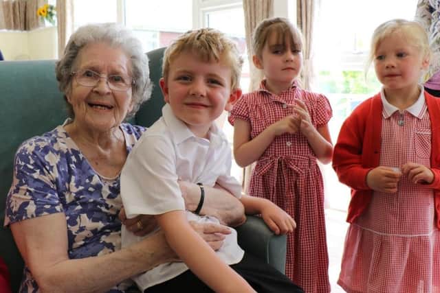 Resident at Ardath Betty, with Oliver from Battle and Langton Primary