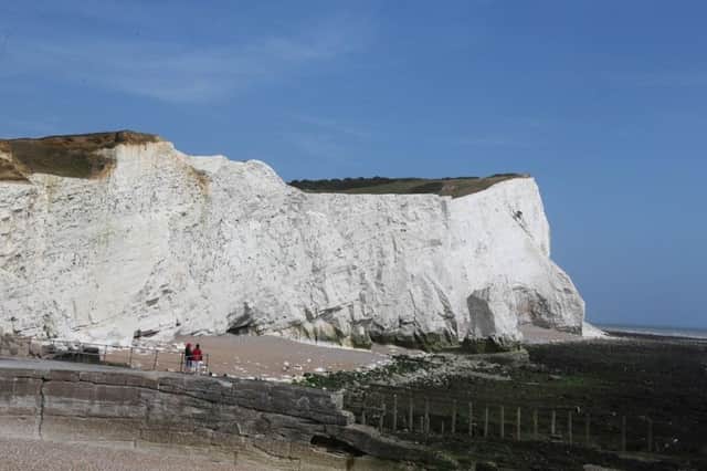 Seaford Head after a second cliff fall, photo by Eddie Mitchell