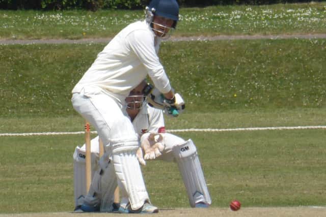 In-form Bexhill batsman Malcolm Johnson lines up a drive against Horsham.