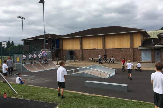 The playground features a brand new skate park