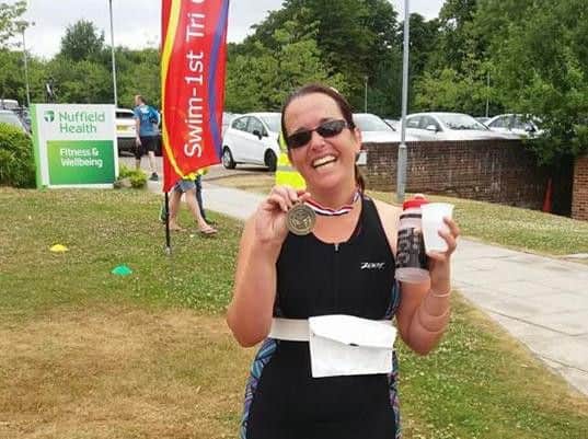 Rebecca Moore at Swim-1st Triathlon Crawley