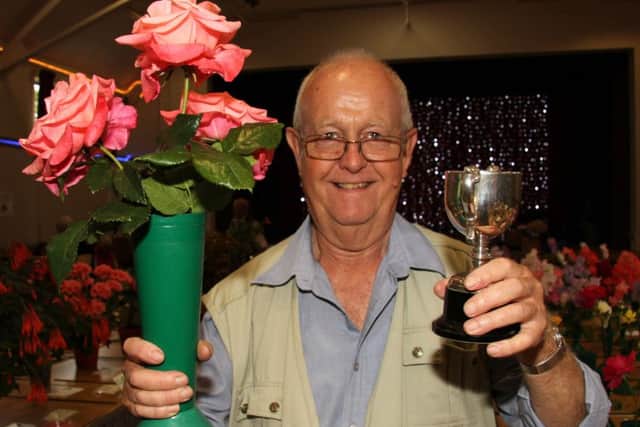 Alasdair MacCulloch won with the Eric Norrell Rose Cup for best rose exhibit