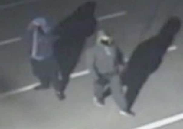 Police wish to speak to these two people in connection with a break-in at Hastings United Football Club. SUS-170626-122642001