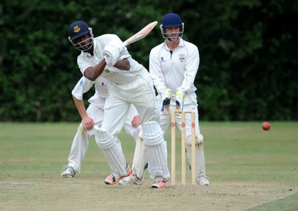 Cricket: Sussex League Division 4: Southwater v Slinfold (batting). Akeem Jordan . Pic Steve Robards  SR1623409 SUS-160108-122950001