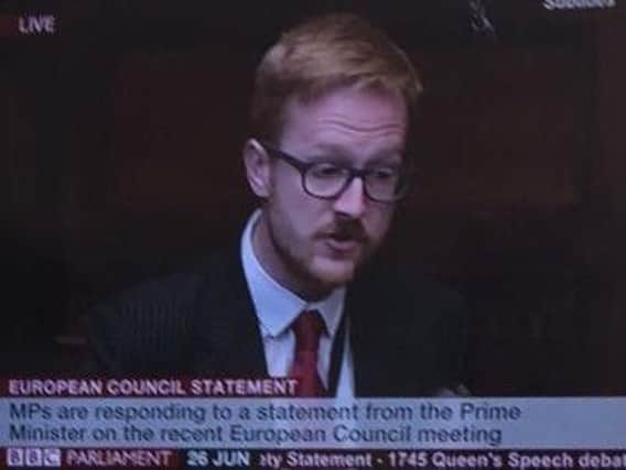 Lloyd Russell-Moyle asking his first question in Parliament