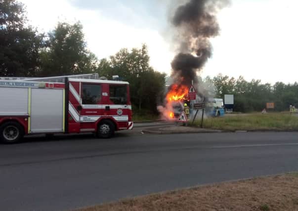A bus caught fire near Southwater on Monday (June 26).