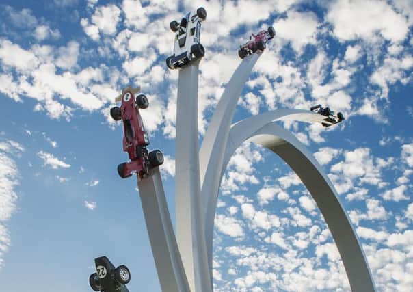 This years sky-sweeping Central Feature by sculptor Gerry Judah. Picture by Paul Melbert
