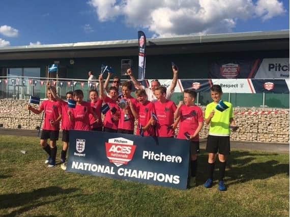 Ifield Galaxy U12s celebrate winning the Aces National Championship in Nottingham