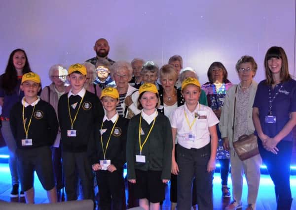 Seal Primary Academy pupils with the learning team in the Tim Peake Gallery at The Novium Museum