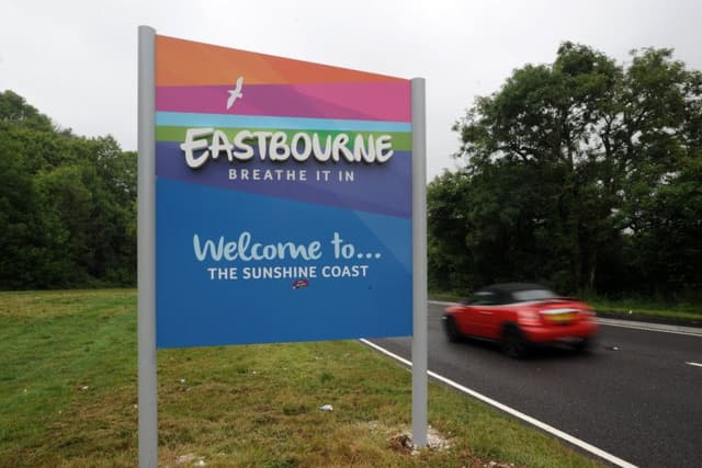 Eastbourne Sign New '˜welcome to Eastbourne' sign draws criticism for lack of other ...