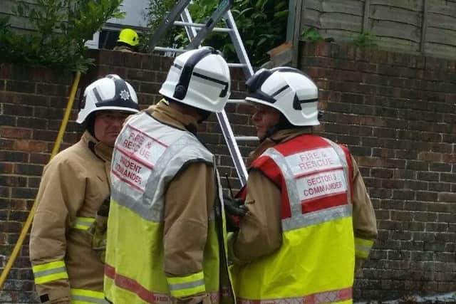 Fire crews were called to the roof blaze just before 3pm yesterday (June 29). Picture: Eddie Howland