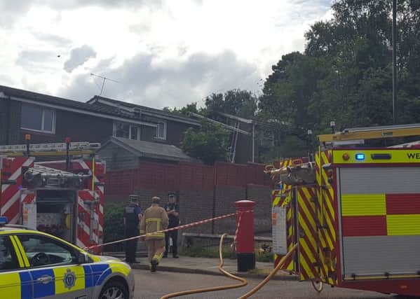Police were also called to the blaze. Picture supplied by Mark Dunford