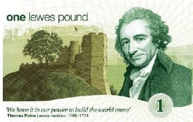 Writer and revolutionary Thomas Paine, a resident of the county town from 1768-1774, on a Lewes Pound note