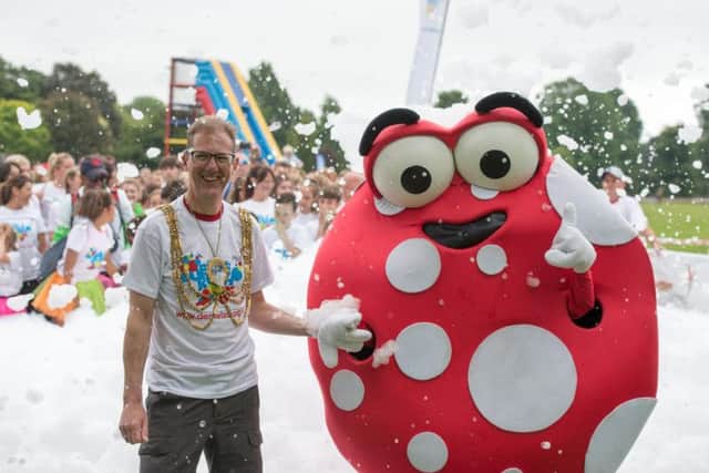 The former mayor Cllr Pete West at last year's Bubble Rush