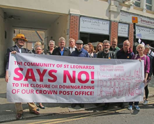 Council leader Peter Chowney joined a protest held in St Leonards in May 2017. Photo by Roberts Photographic.