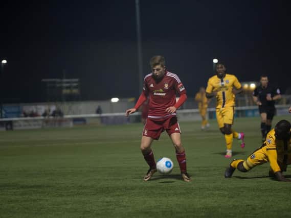 Harvey Sparks in action for Worthing last season. Picture by Marcus Hoare