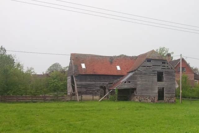 The barn in Wisborough Green before the conversion