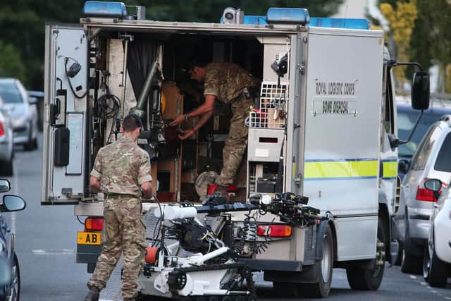 Explosive Ordnance Disposal at the scene in Hove (Photograph: Eddie Mitchell)